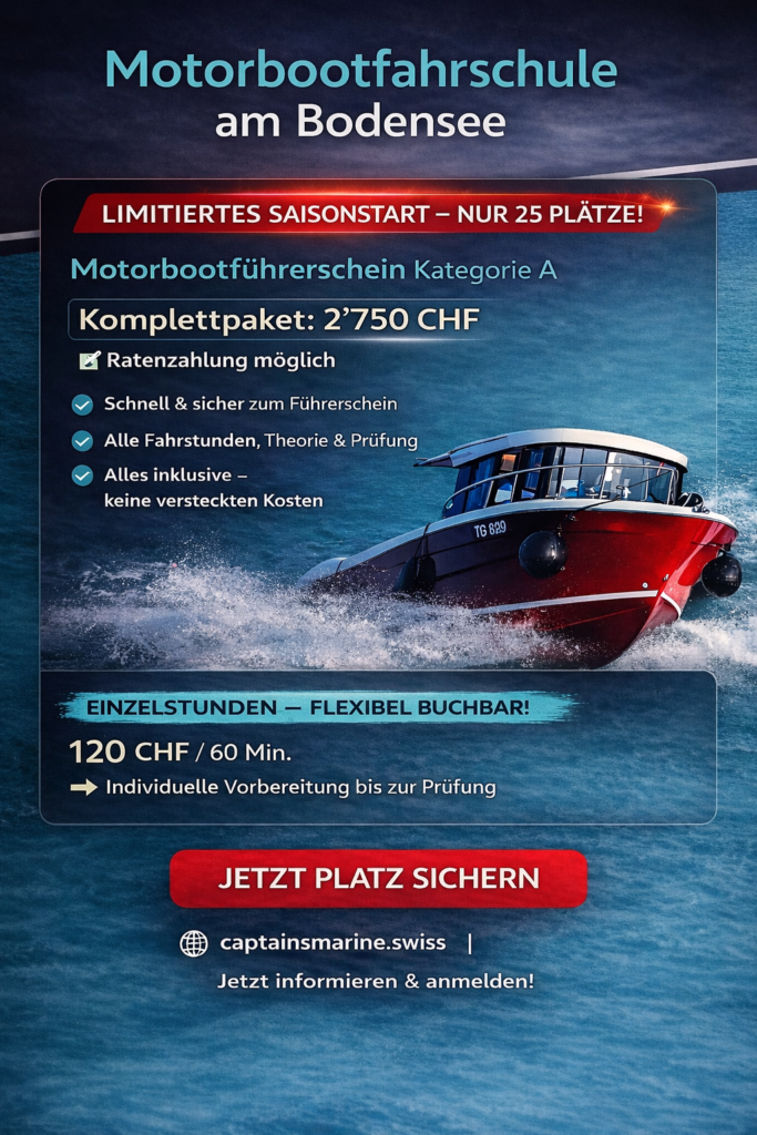 Motorbootfahrschule am Bodensee limitiertes Saisonstart-Paket Captains Marine